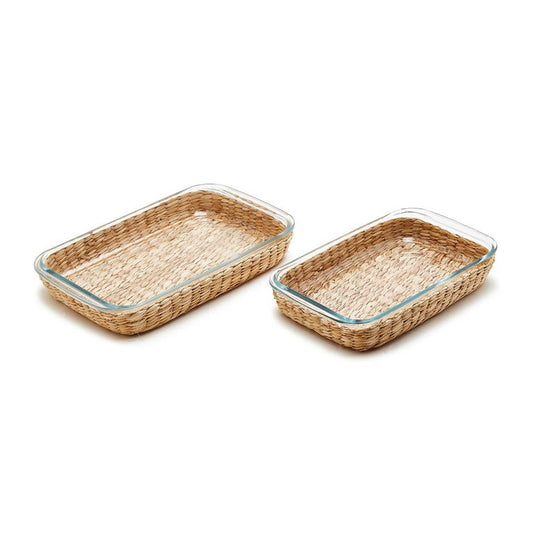 Set of 2 Borosilicate Glass Baking Dish