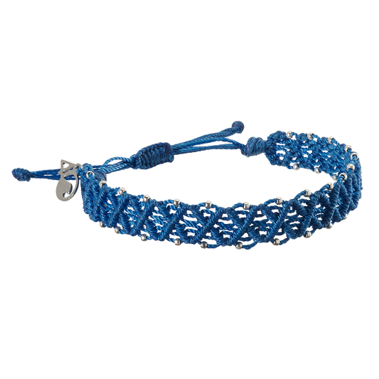 4ocean Cross Seas Braided Bracelet- Signature Blue