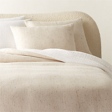 Queen Organic Cotton Natural and Black Standard Shams and Duvet