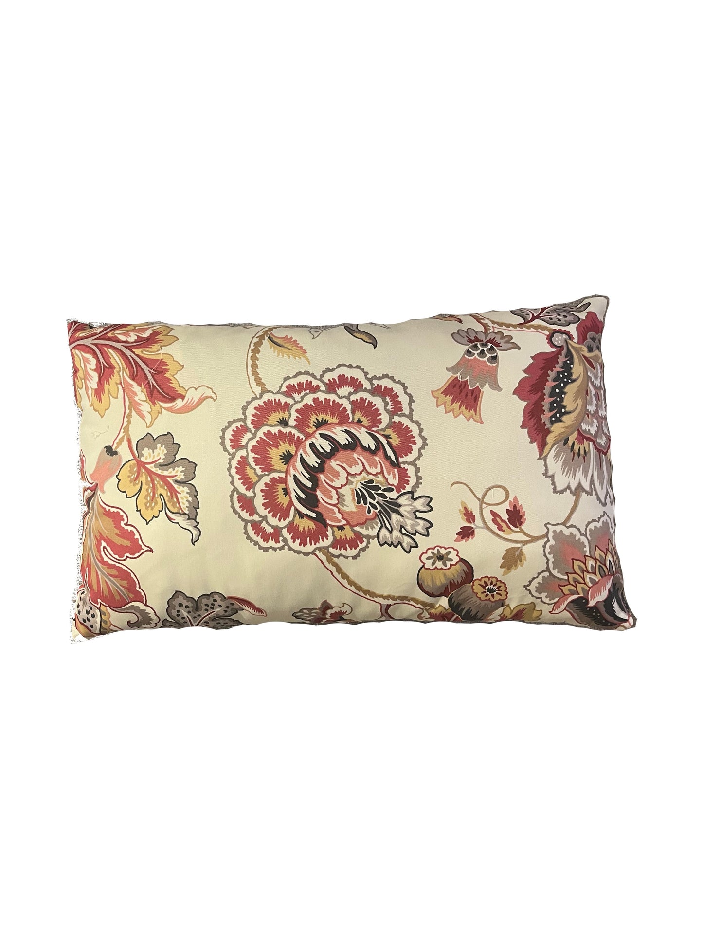 Burgundy Floral Lumbar Pillow