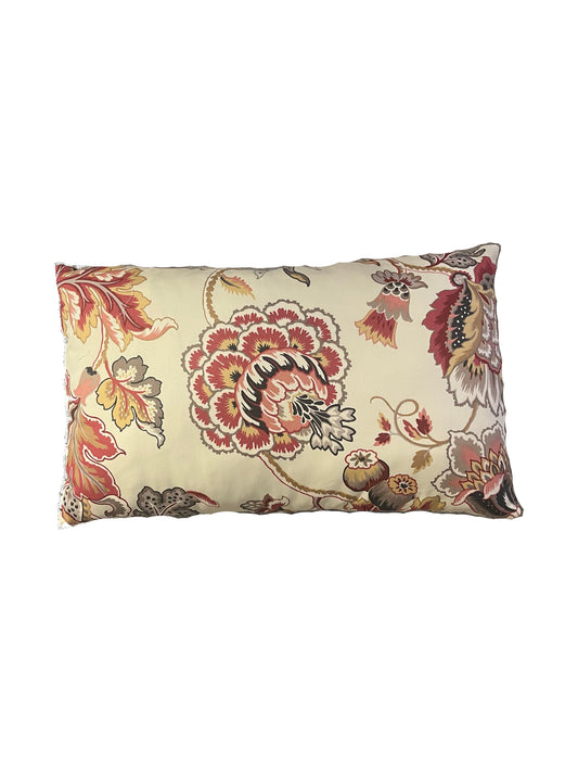 Burgundy Floral Lumbar Pillow