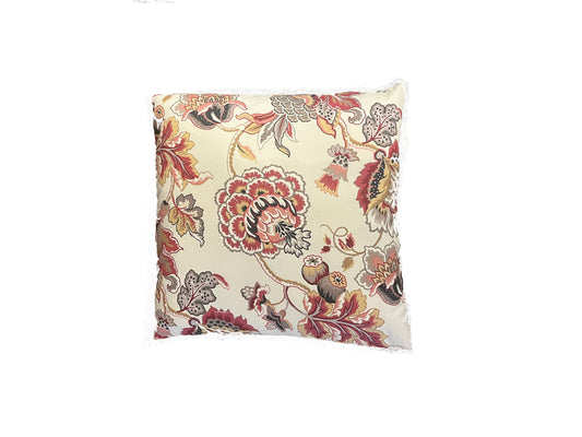 Burgundy Floral Throw Pillow 20x20